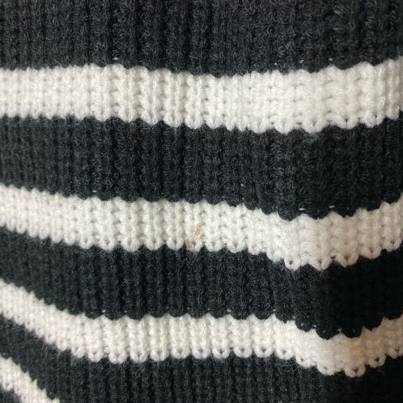 Sanctuary Black Winter White Striped Cowl Neck Sweater Size Small - Picture 11 of 11